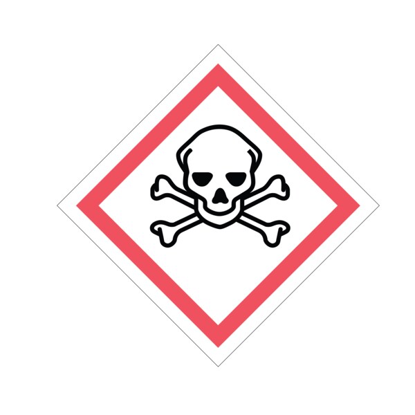 GHS Pictogram Label - Toxic w/Laminate 10" x 10"